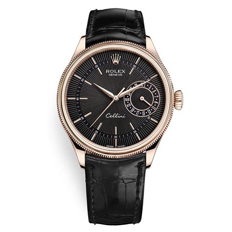 rolex cellini black leather strap|Rolex cellini 50515.